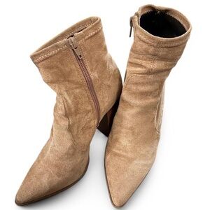 Steve Madden Ankle Boots tan suede Chunky Heel Touchdown size 9